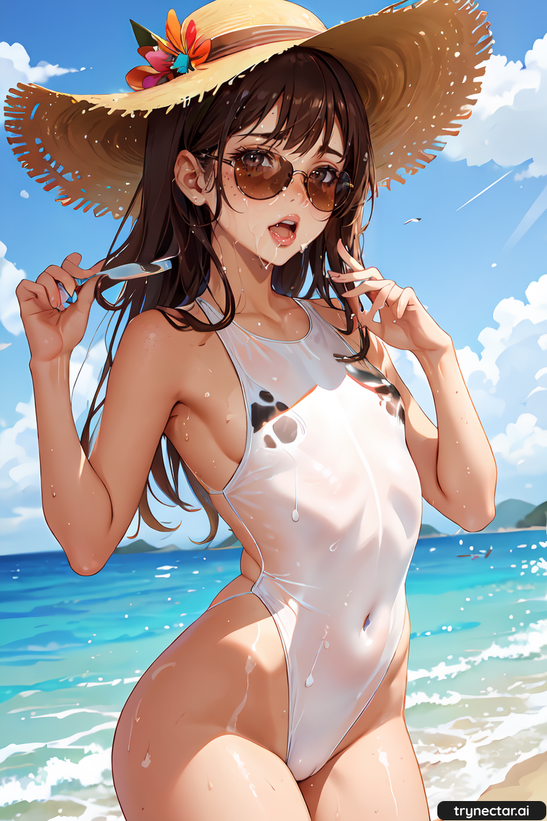 25 year old anime woman in a beach