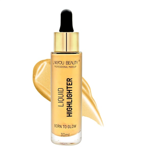 LAKYOU BEAUTY Born To Glow Liquid Highlighter Shade-02-30ml | Radiant Glow With Shimmer Finish