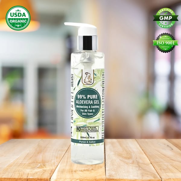 BBO 99% Pure Organic Aloe Vera Gel | Toxic chemical free (200 gm)