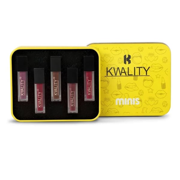 Kwality Mini Matte Liquid Lipstick Kit For Women- Pack of 5 | Non transfer, Lightweight, Long Lasting Water & Smudge proof- 5x1.1 ml Twilight Plum