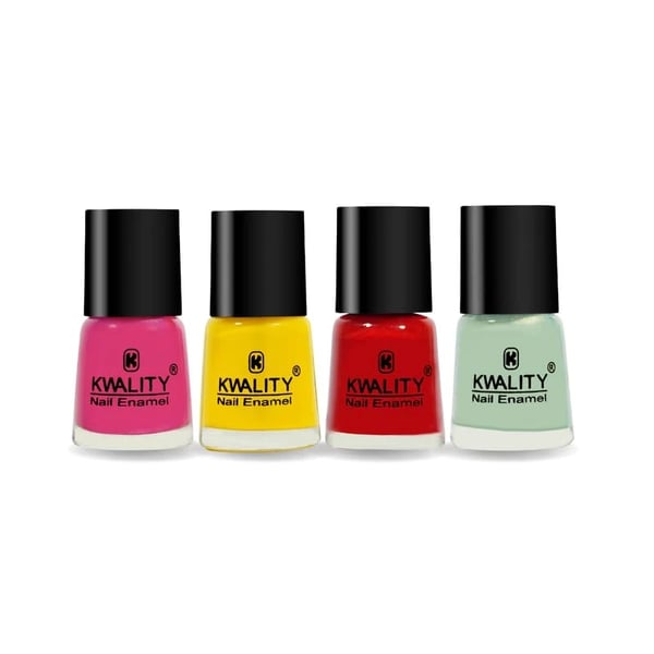 Kwality Konical Nail Paint For Women, Nail Paint Kit Set of 4, Quick Drying Nail Polish, Highly Pigmented & Long Lasting Enamel, Chip Resistance- 7ml VACAY VIBRANCE