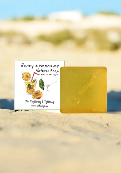 Natural Organic Honey Lemonade Bathing Bar For Reduce acne, Skin Brightening and Tightening_100gx3