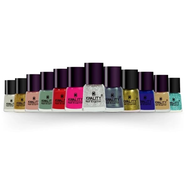 Kwality Konical Nail Paint For Women, Nail Paint Kit Set of 12, Quick Drying Nail Polish, Highly Pigmented & Long Lasting Enamel, Chip Resistance- 7ml SHADE FUSION