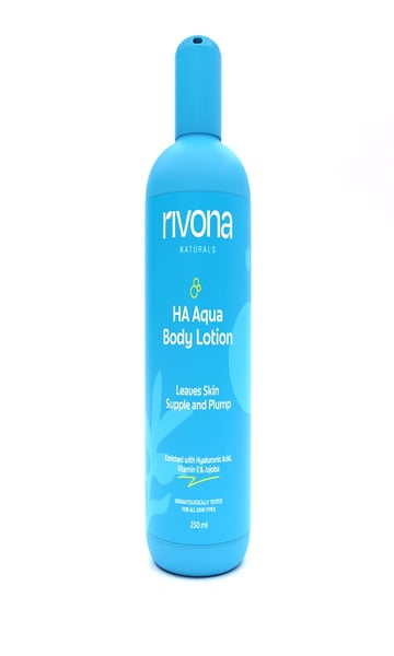 Rivona Naturals HA Body Lotion: Hydrating Bliss with HM Sodium Hyaluronate + Cucumber - 250 ml | HunkiDori