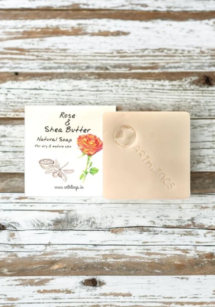 Natural Rose and Shea Butter Bathing Bar For Ultra Moisturizing, Best For Dry Skin_100gx3