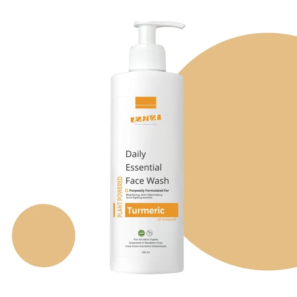 KAIVA | GoldenGlow Turmeric Face Wash – Brightening, Anti-Inflammatory, Natural Skincare – For Women & Men | Sulphates & Paraben Free – 200 ml