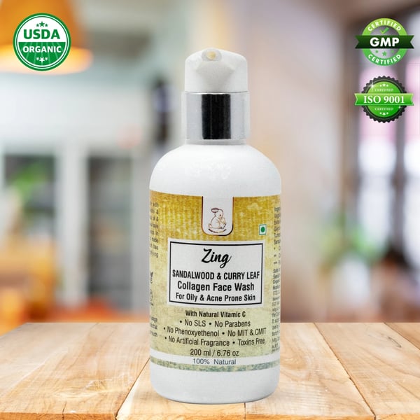 BBO Zing Collagen Sandalwood Face wash with Curry Leaf & Vit. C for Oily/acne prone Skin FaceWash