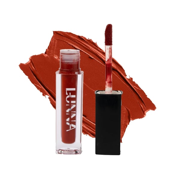 Lunna Matte Finsh Red Liquid Lipstick For Girls & Women | Smudge Proof,Transfer Proof & Waterproof|Lasts For 12Hrs|For Lips Hydration Light Weight Liquid Lipstick|3.5g |Kiss Me Red