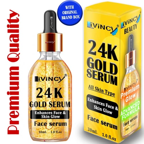 Livincy 24k gold face serum for face brightening and daily care 30ml