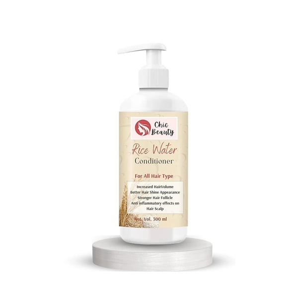 Chic Beauty Rice Water Conditioner 300ml Reduces Smooth and Shiny Hair