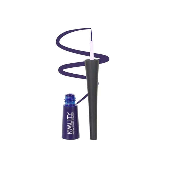 Kwality Free Flow Smudge Proof, Water-resistant, Quick drying, Matte Finish, Blue Eyeliner- Easy & precise application Lasts up to 24 Hours- Dark Blue 5ml