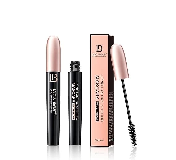 Lakyou Beauty Long Lasting Curling Mascara | Waterproof | Provides Length+Volume | Smudeg Proof | Thicker Formula | Zero Clumps | Black | 10ml
