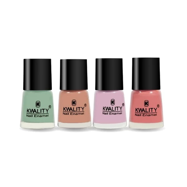 Kwality Konical Nail Paint For Women, Nail Paint Kit Set of 4, Quick Drying Nail Polish, Highly Pigmented & Long Lasting Enamel, Chip Resistance- 7ml PASTELS