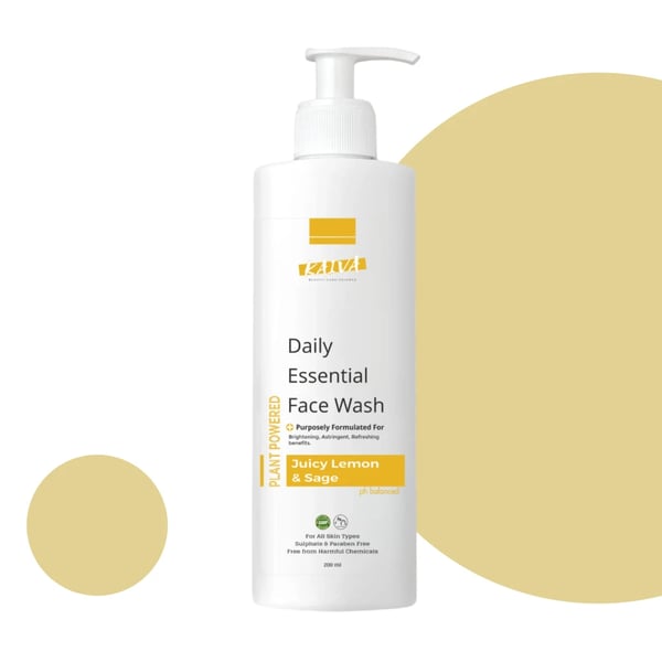 KAIVA | Citrus Sage Revitalizing Face Wash – Brightening, Astringent, Refreshing, Natural Cleansing – For Women & Men | Sulphates & Paraben Free – 200 ml