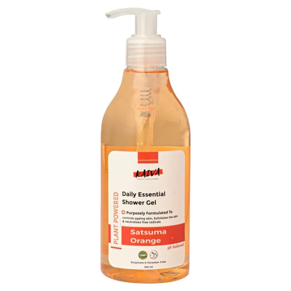 KAIVA | Satsuma Orange Shower Gel | Citrus Blossom Hydrating Body Wash – For Women & Men | Sulphates & Paraben Free – 300 ml
