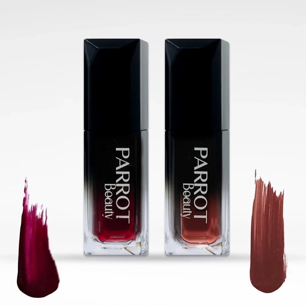 Parrot Beauty Cream matte liquid lipstick - Combo of Maroon Fantasy (P03) + Magnetic Mahogany (P04)