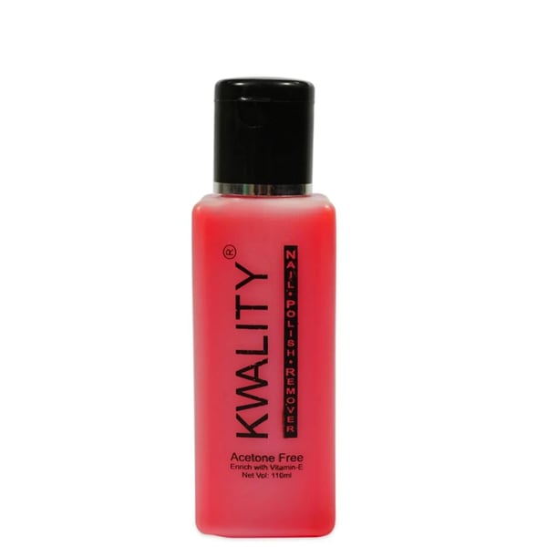 Kwality Nail Paint Remover (Red, 110ml) | Acetone Free, Fast & Gentle, With Vitamin E, Easy to Use, Leaves No Trace