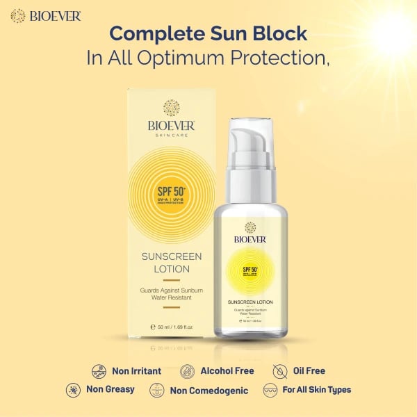 Bioever Sunscreen - SPF 50+ PA+++ Sunscreen Lotion SPF 50+,For UVA-UVB, High Protection, for All skin types 50ml (50 ml)