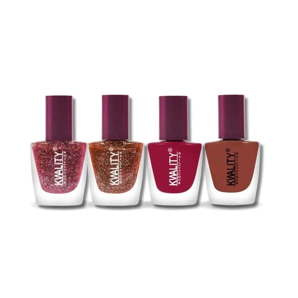 Kwality Mermaid Nail Paint For Women, Nail Paint Combo Kit Set Of 4, Quick Drying Nail Polish, Highly Pigmented & Long Lasting Enamel, Chip Resistance- 4x12 ml SCARLET