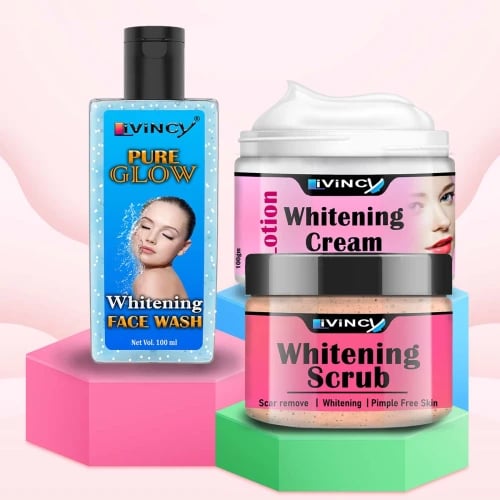 Radiant Glow Whitening Face Scrub 100gm, Cream 100gm and Facewash 100ml Combo kit