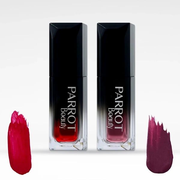 Parrot Beauty Cream matte liquid lipstick - Combo of Preppy Red (P01) + Merry Mulberry (P05)
