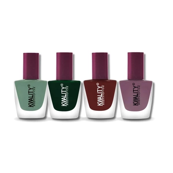 Kwality Mermaid Nail Paint For Women, Nail Paint Combo Kit Set Of 4, Quick Drying Nail Polish, Highly Pigmented & Long Lasting Enamel, Chip Resistance- 4x12 ml TWILIGHT