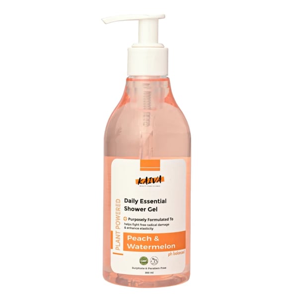 KAIVA | Peach & Watermelon Shower Gel | Awakening Body Wash with Energizing Notes of Peach & Watermelon– For Women & Men | Sulphates & Paraben Free – 300 ml