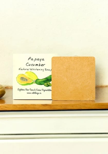Natural Handmade Papaya Cucumber Bathing Bar For Skin Whitening and Improve Skin Tone_100gx2