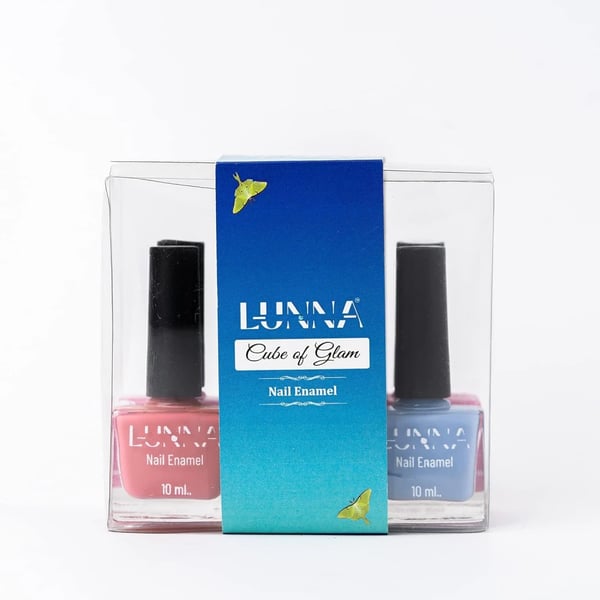 LUNNA | COMBO OF 6 NAIL ENAMEL| Cube of Glam | Quick Drying | | Long Lasting| High Shine Nail Polish For Women | No Harmful Chemicals | Non-Toxic | Vegan | | 6 * 10ml Blissful Summer