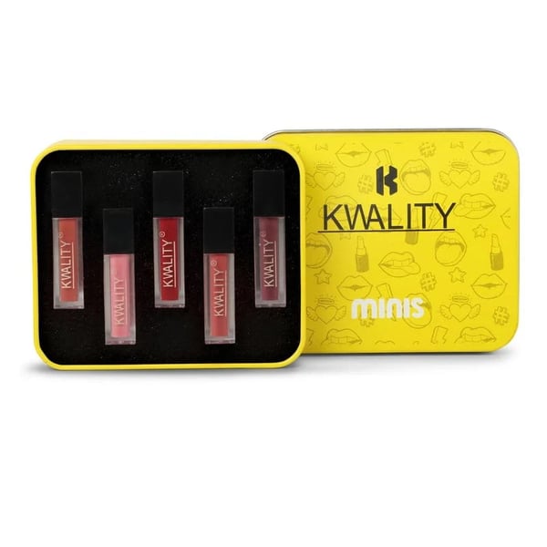 Kwality Mini Matte Liquid Lipstick Kit For Women- Pack of 5 | Non transfer, Lightweight, Long Lasting Water & Smudge proof- 5x1.1 ml Essential Nudes