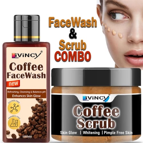 Coffee Facewash & Scrub Combo – Deep Cleansing & Exfoliation