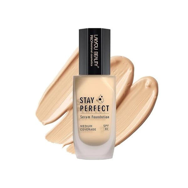 Lakyou Beauty Stay Perfect Serum Foundation 30ml | Medium Coverge with SPF 30 | 24HRS wear for radiant and healthy looking skin (Natural)