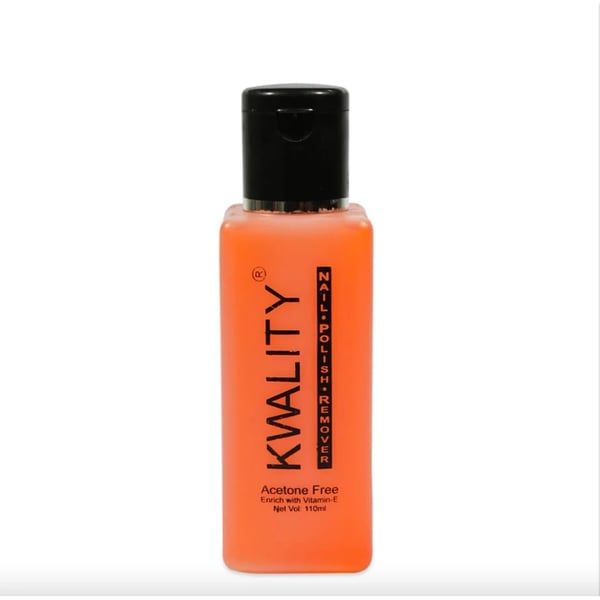 Kwality Nail Paint Remover (Orange, 110ml) | Acetone Free, Fast & Gentle, With Vitamin E, Easy to Use, Leaves No Trace