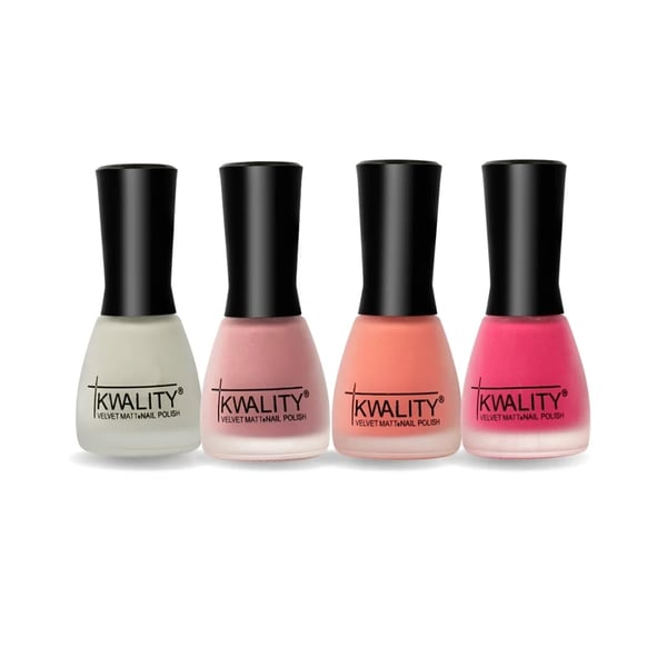 Kwality Velvet Round Nail Paint For Women, Nail Paint Kit Set of 4, Quick Drying Nail Polish, Highly Pigmented & Long Lasting Enamel, Chip Resistance- 4x10 ml BLUSH TONES