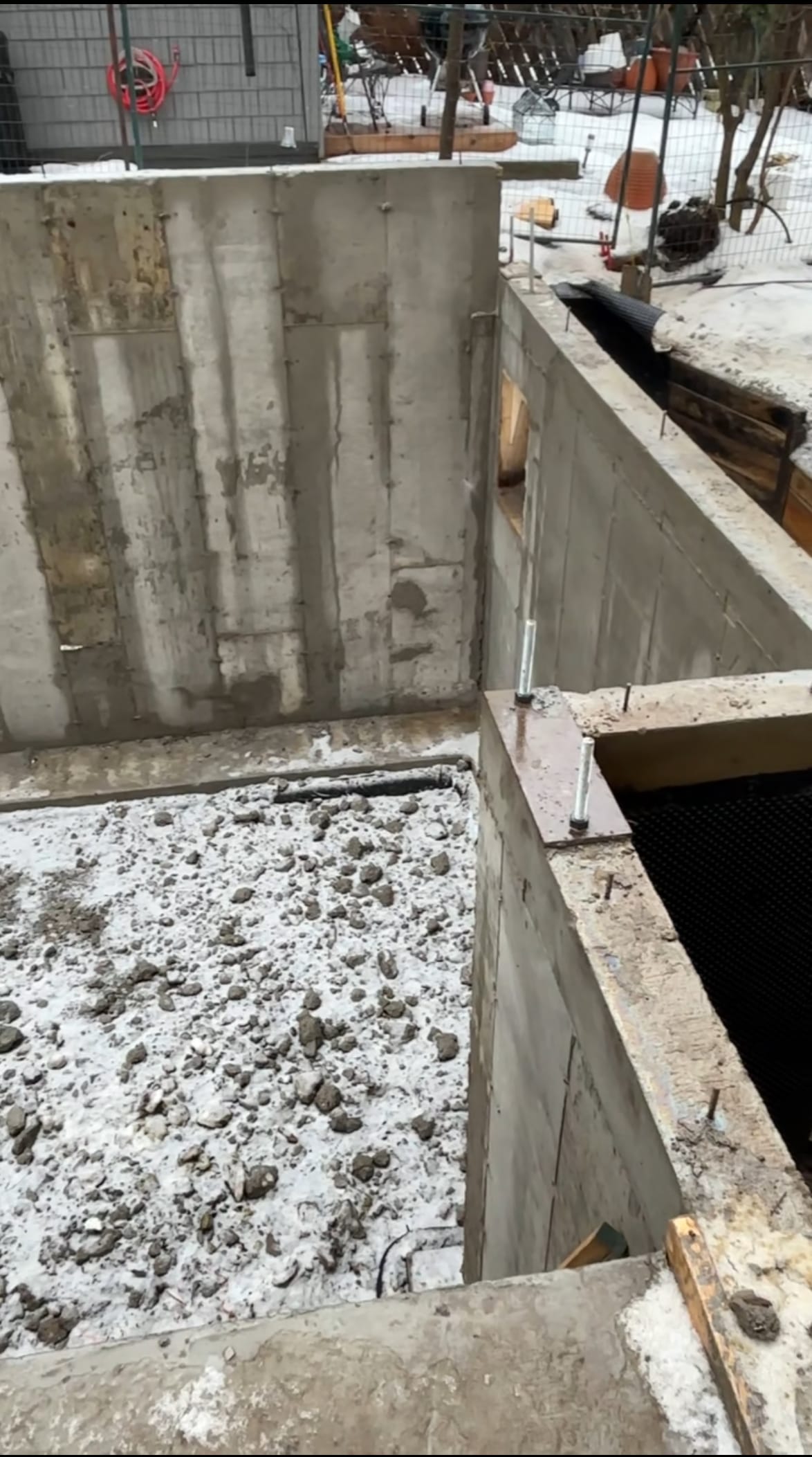 Completed East York foundation with waterproofed walls ready for backfill and site clearance