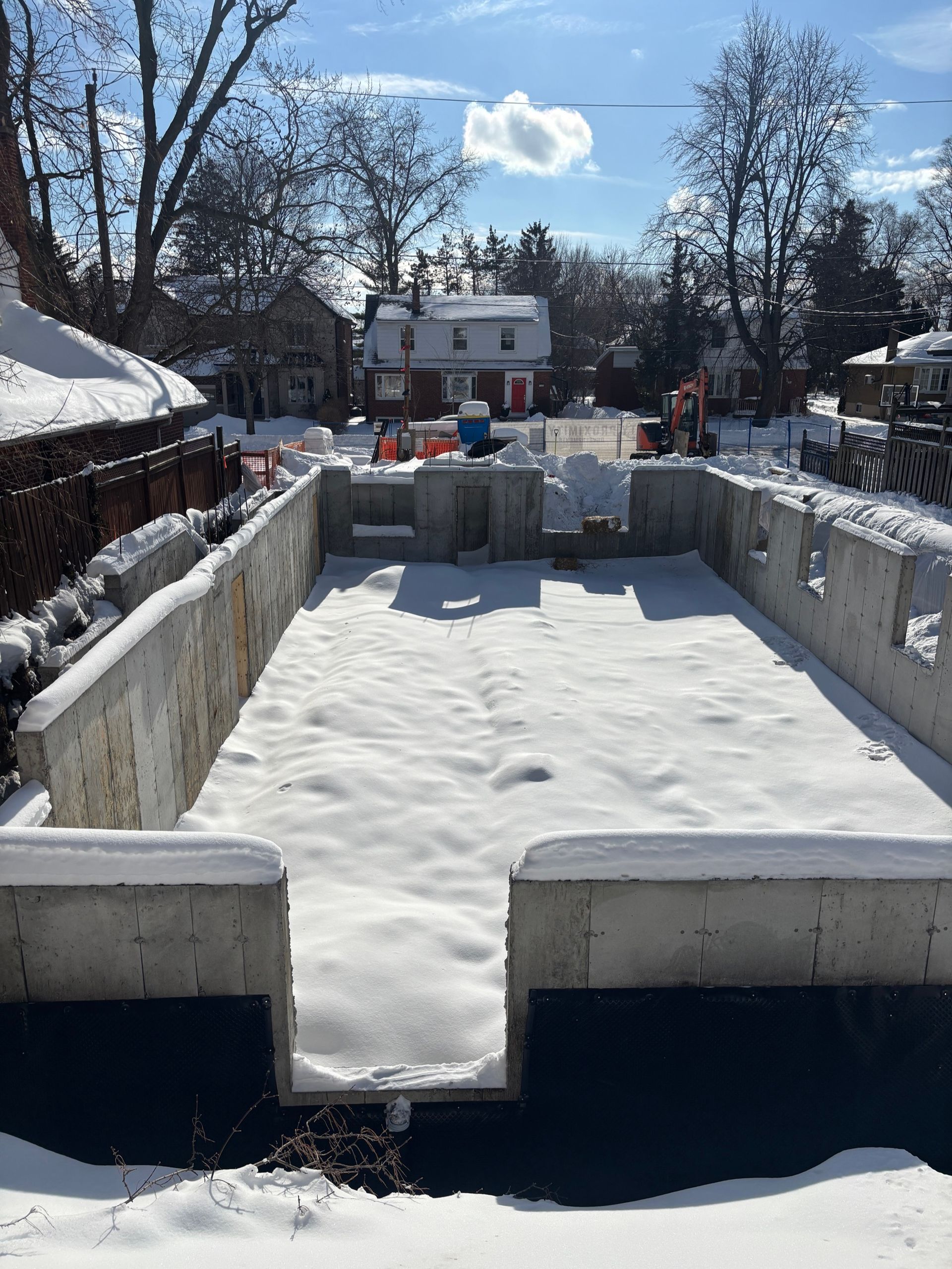 Foundation construction at Downing Street multiplex project