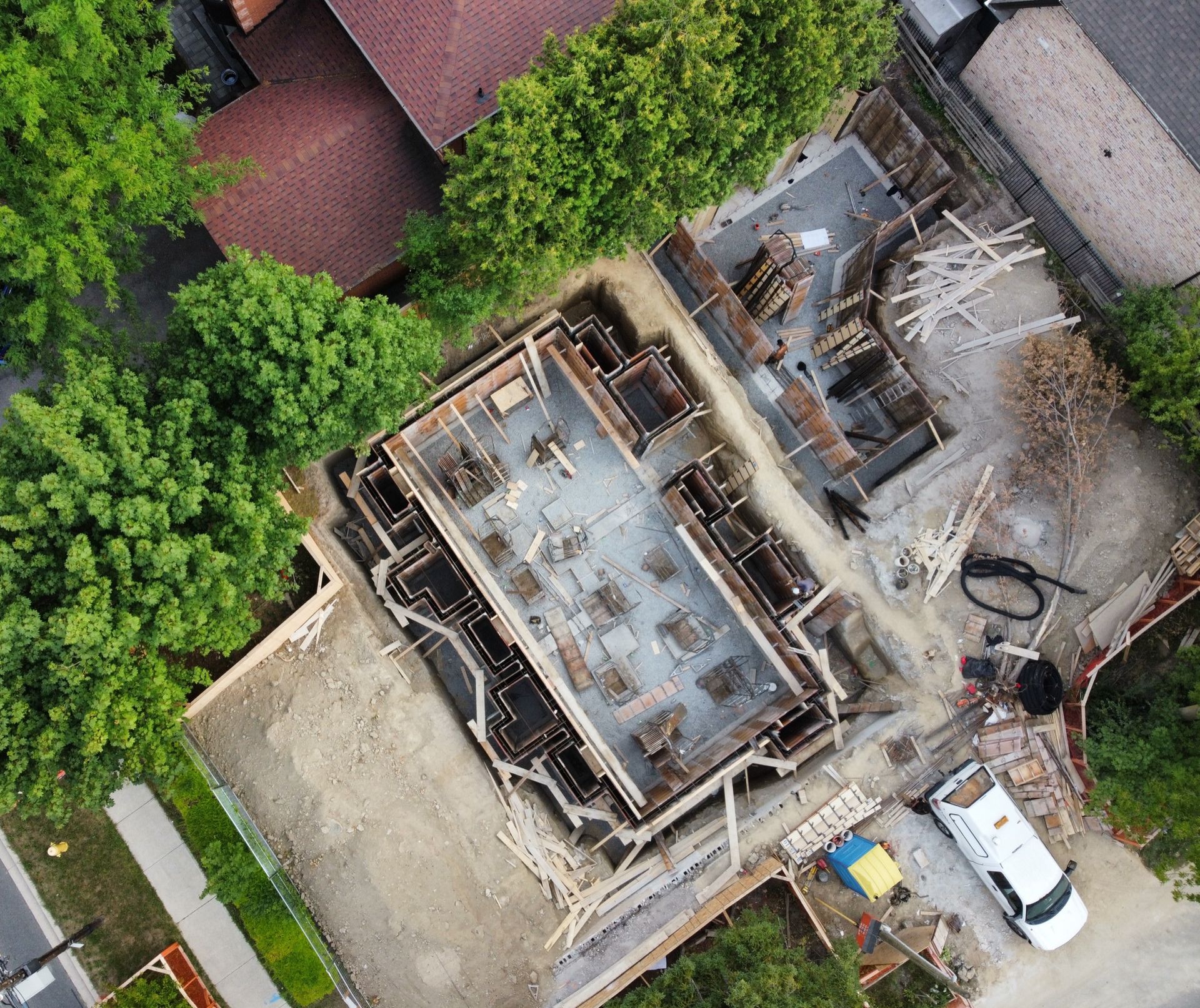 Multiplex foundation projects in Etobicoke featuring Downing Street and Islington