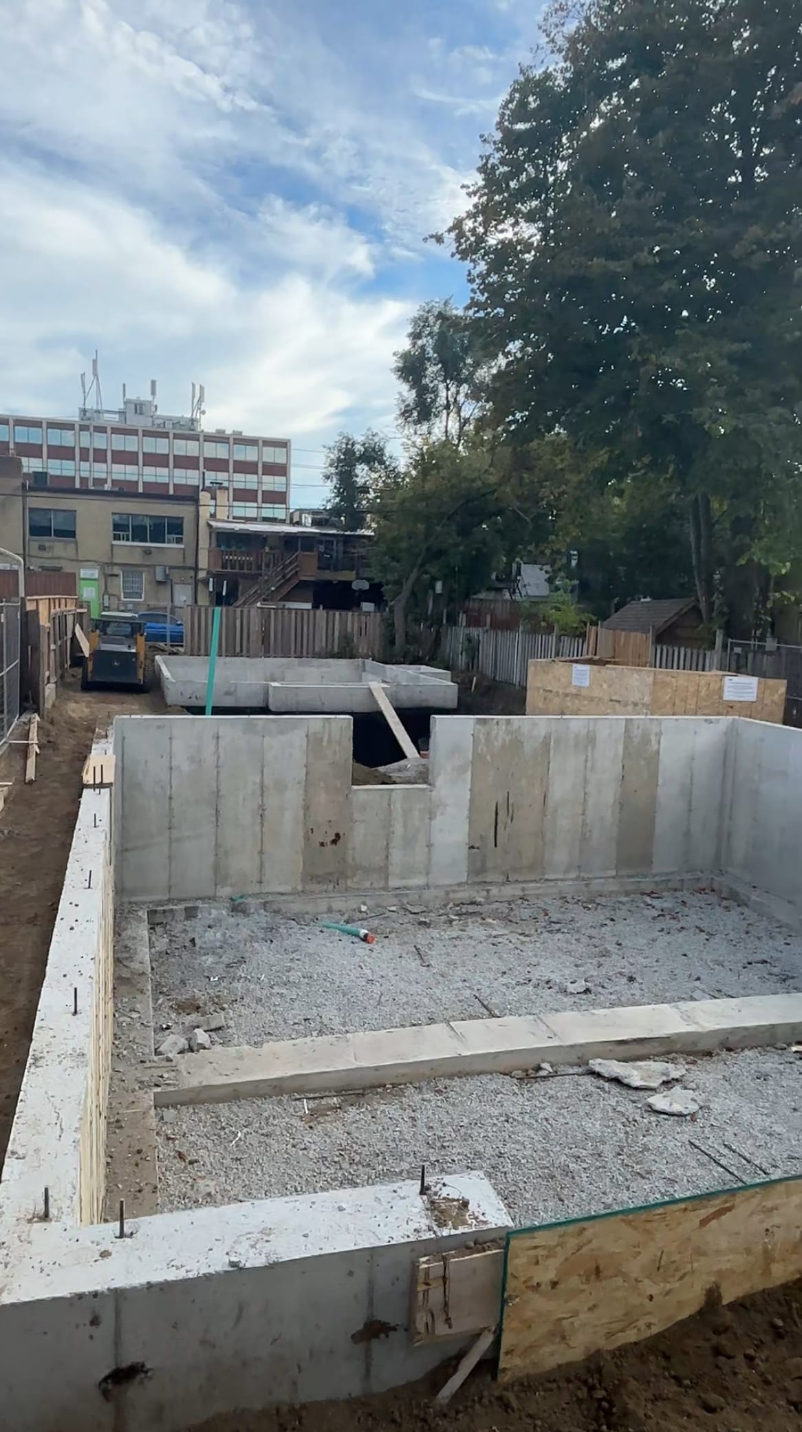 Completed multiplex foundation with backfill in North York