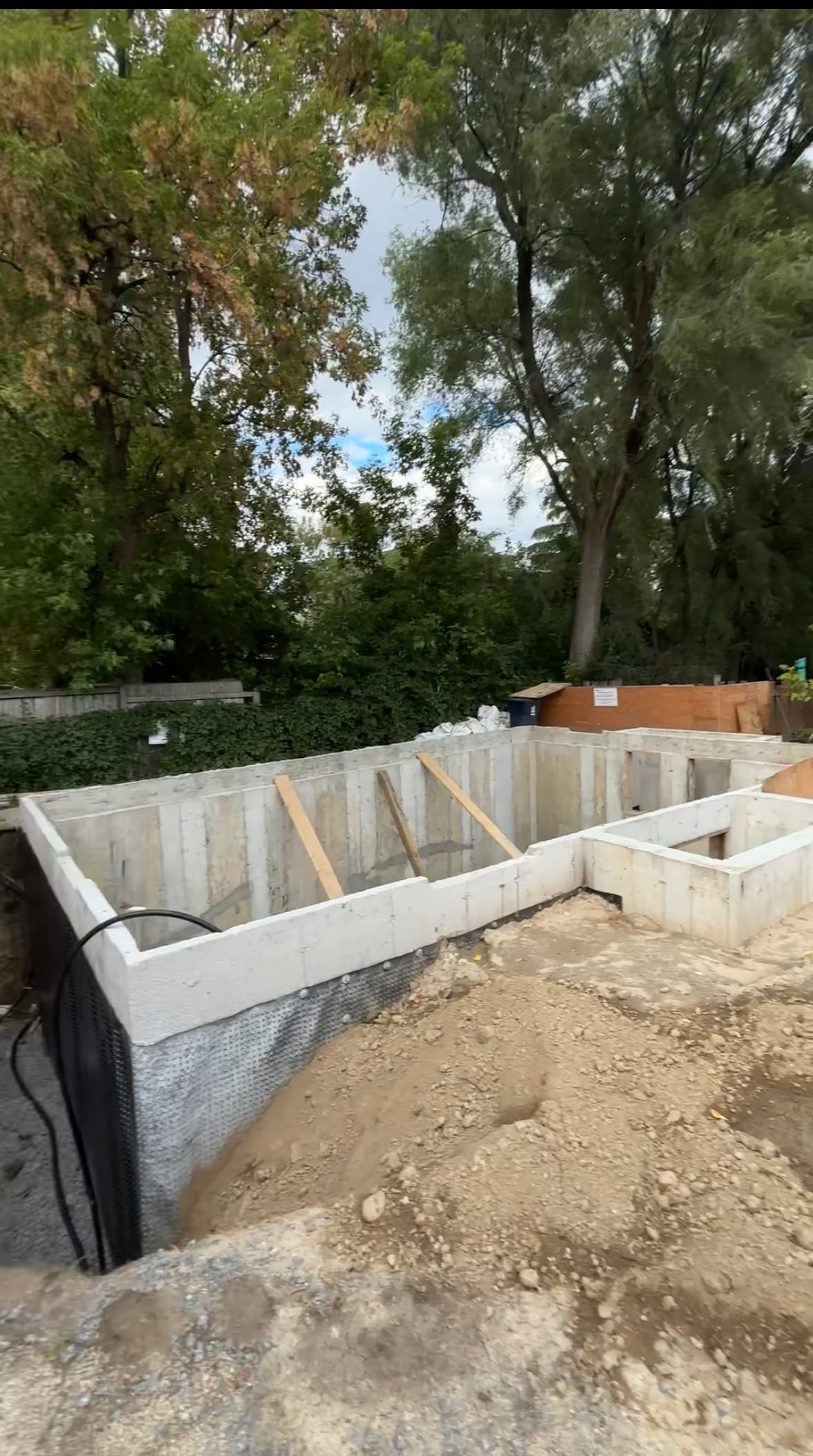 Garden suite foundation construction detail in North York Toronto residential development