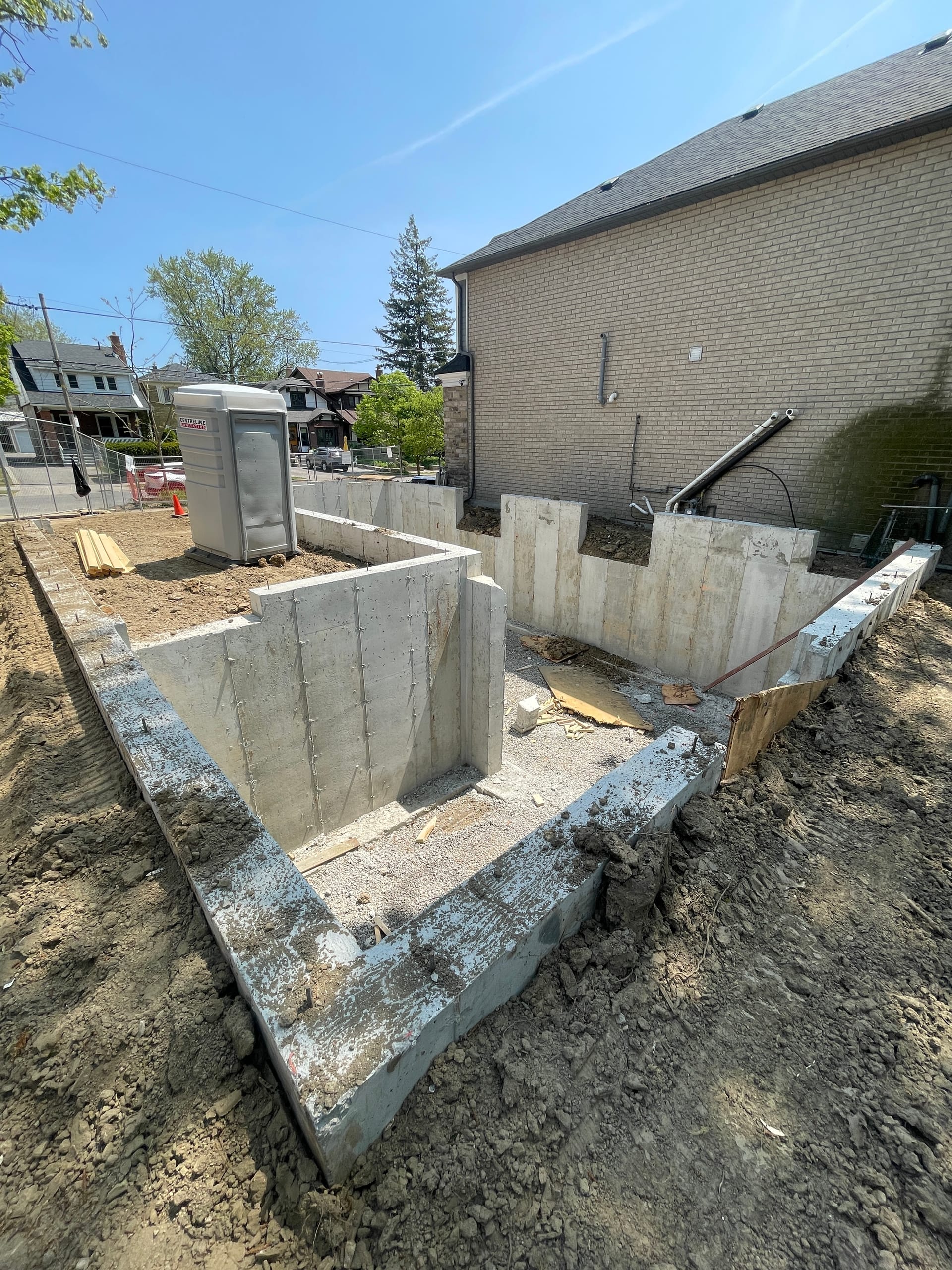 Backfilled residential foundation with concrete walls completed in Scarborough Toronto