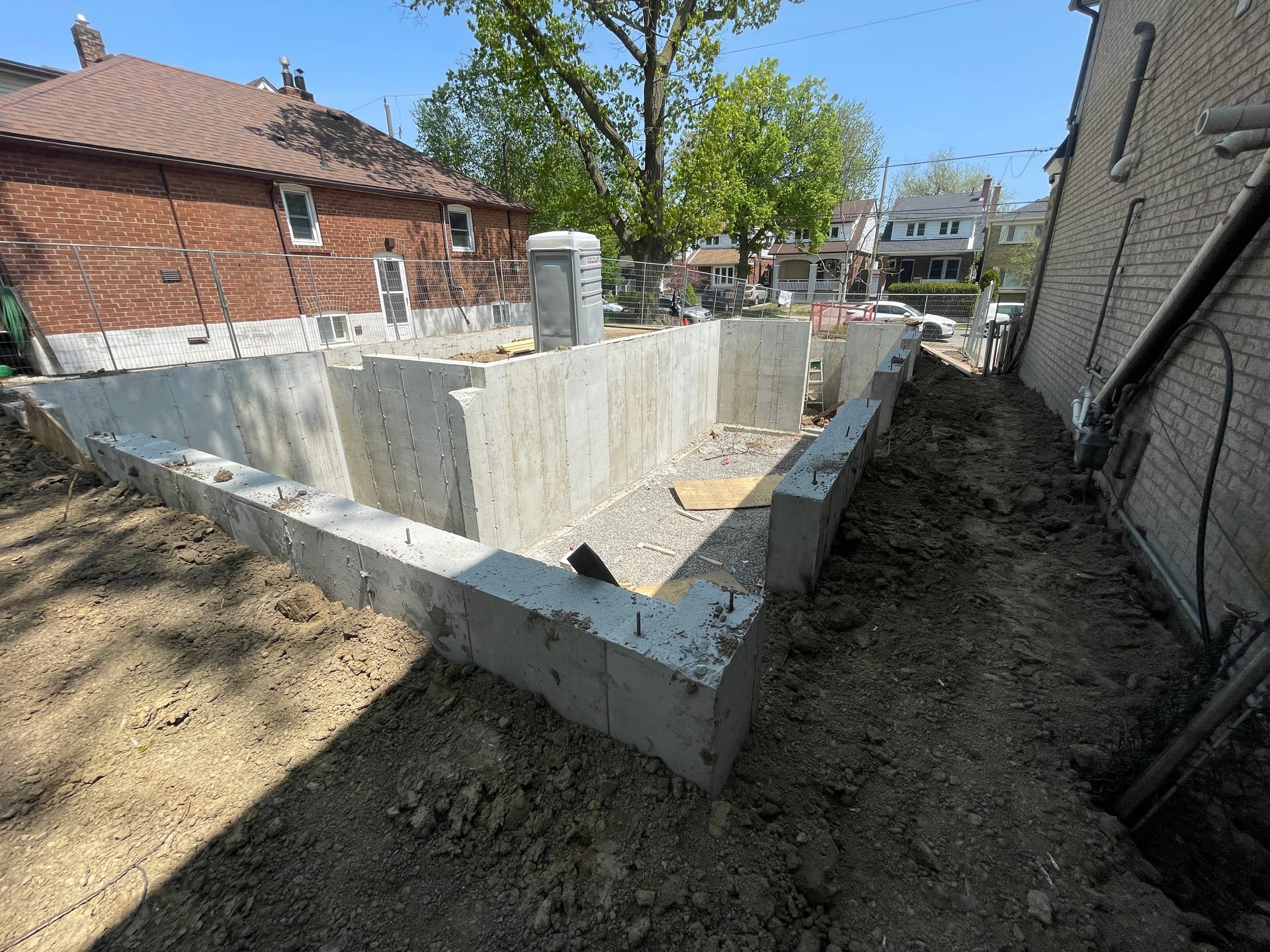 Concrete forming and rebar work for steps and landing