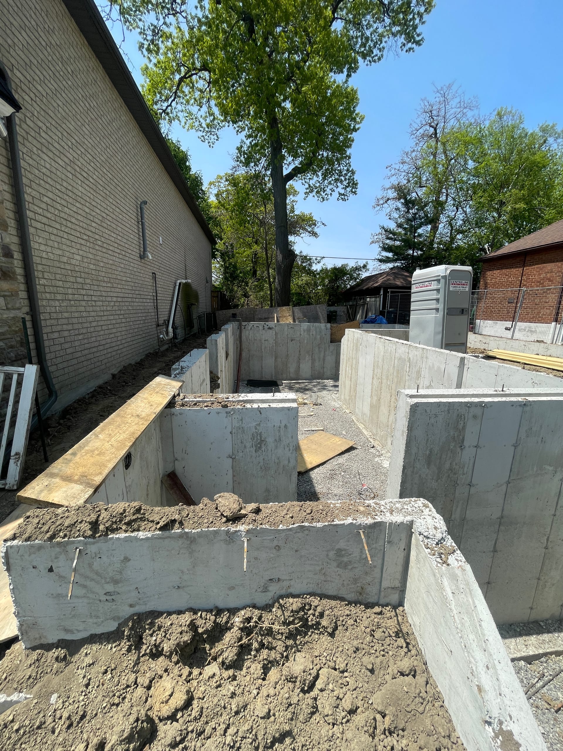 Foundation walls and structural concrete work completed for Scarborough custom home