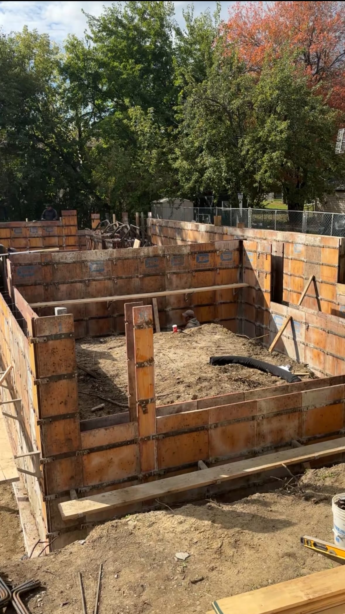 Foundation wall formwork assembly for residential project in Scarborough Toronto