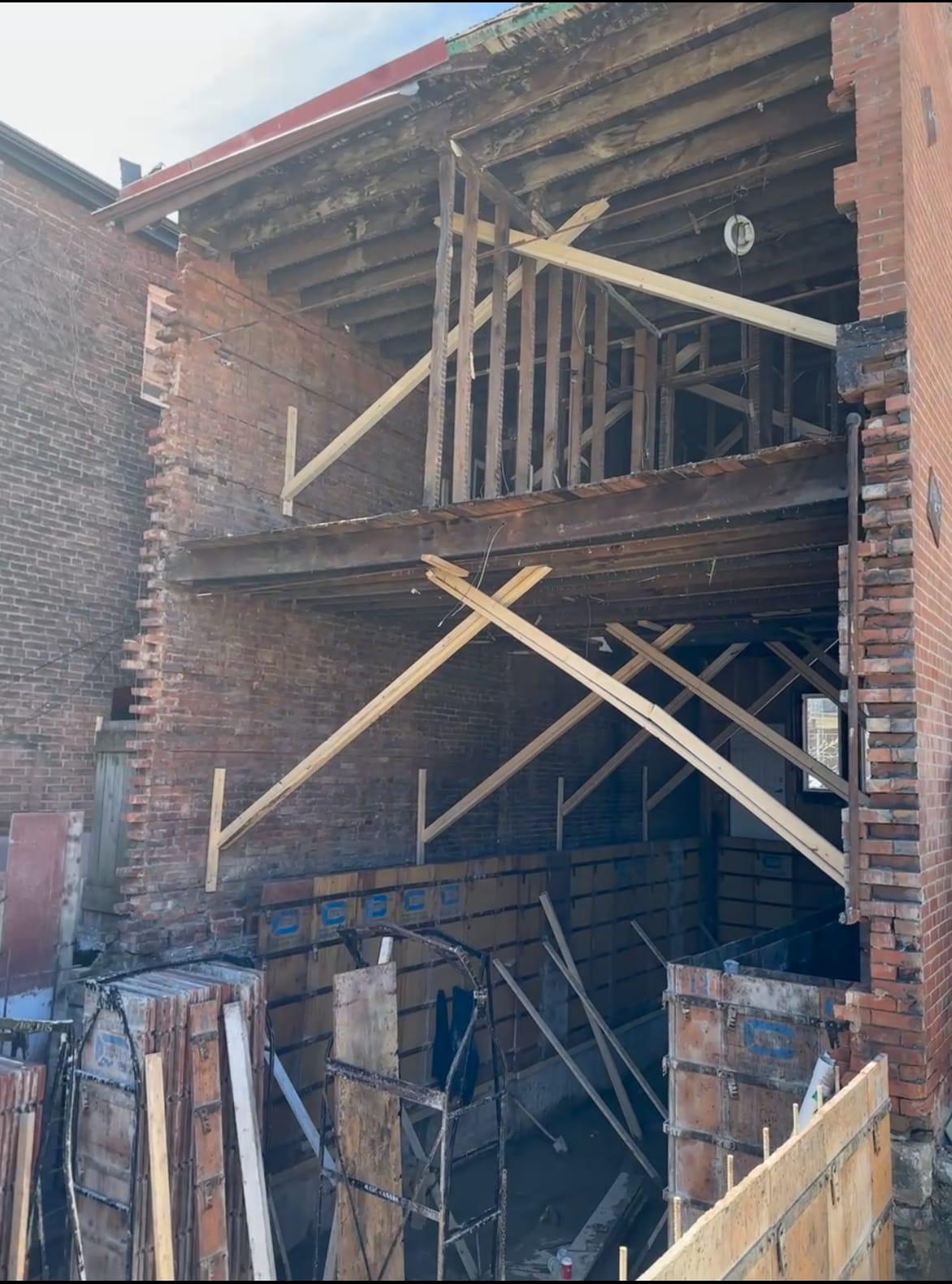 Foundation extension walls formed and ready in Toronto