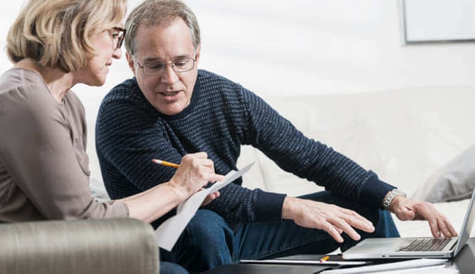 Couple calculating compensation