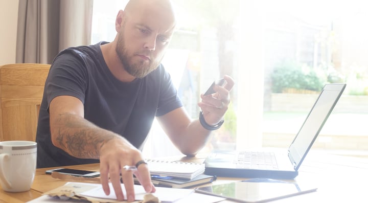 Man calculating his lost earnings