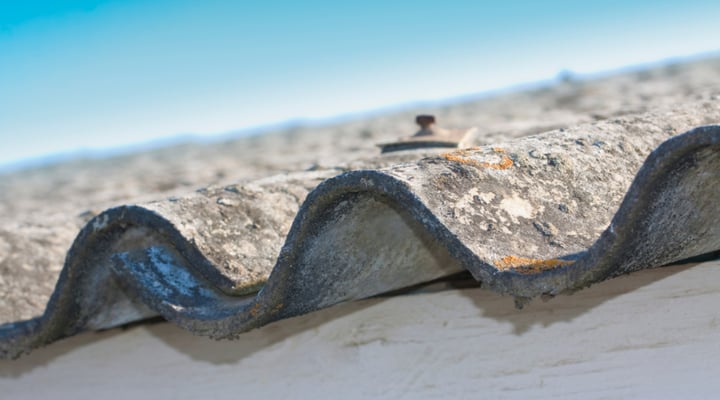 Asbestos roof on a school building