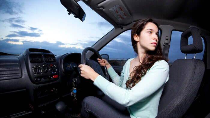 Driver looking behind