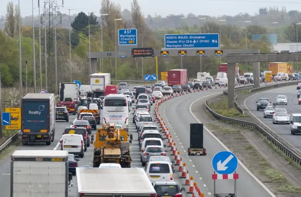 Very heavy traffic on UK motorway