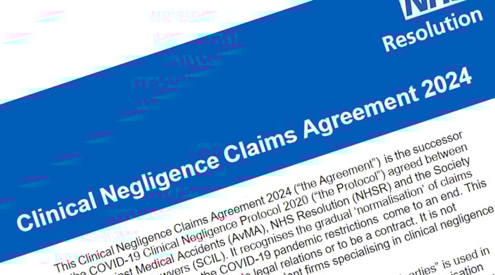 NHS clinical negligence claims agreement